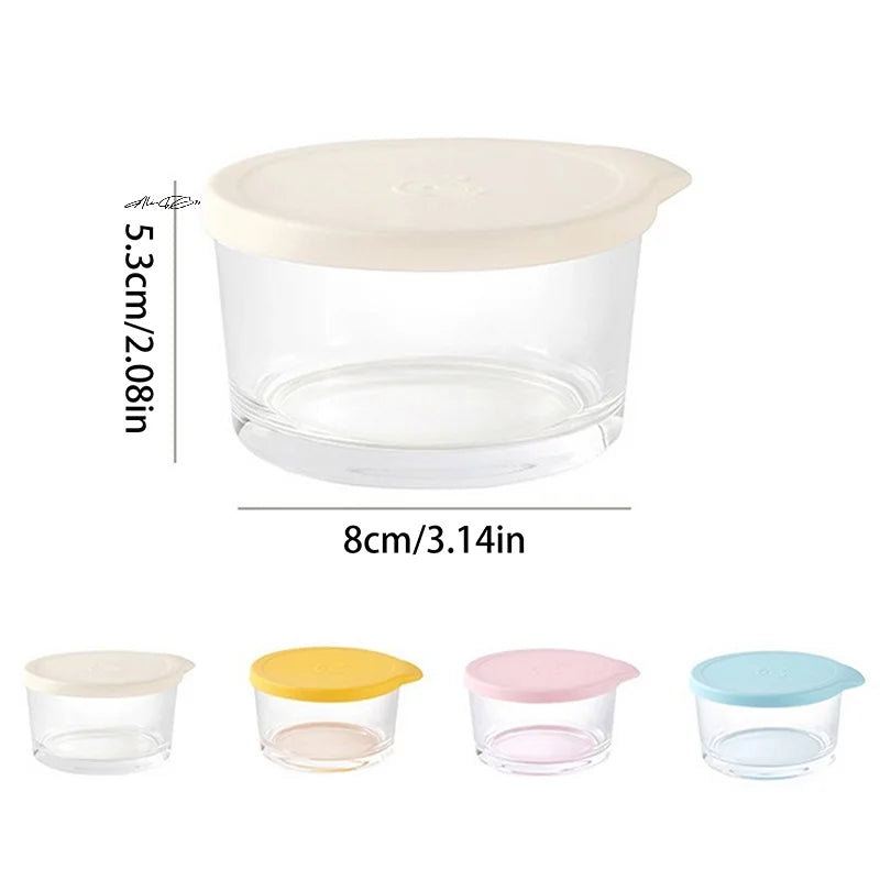 Round Glass Food Storage Containers, Set of 4