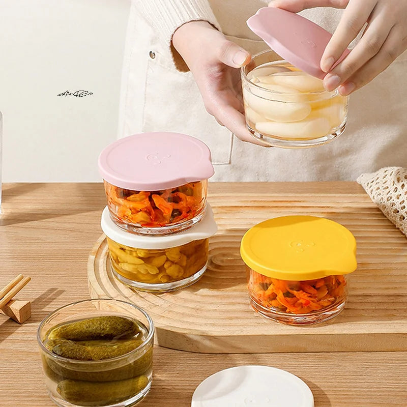 Round Glass Food Storage Containers, Set of 4