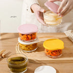 Round Glass Food Storage Containers, Set of 4