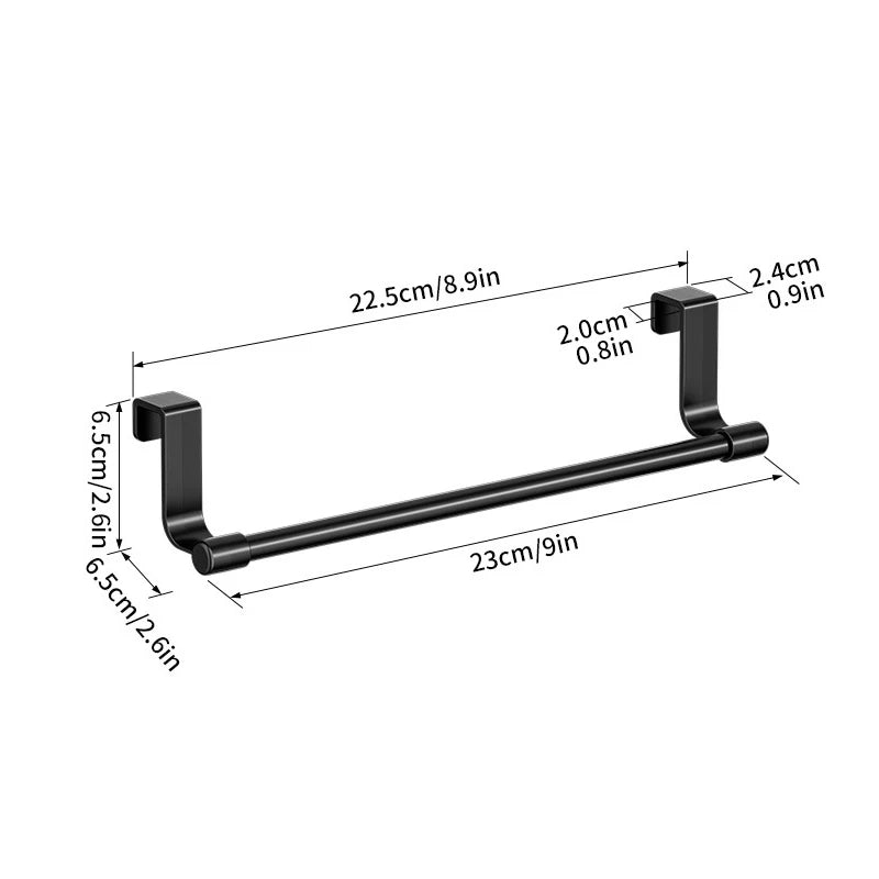 Over-Door Stainless Steel Towel Rack