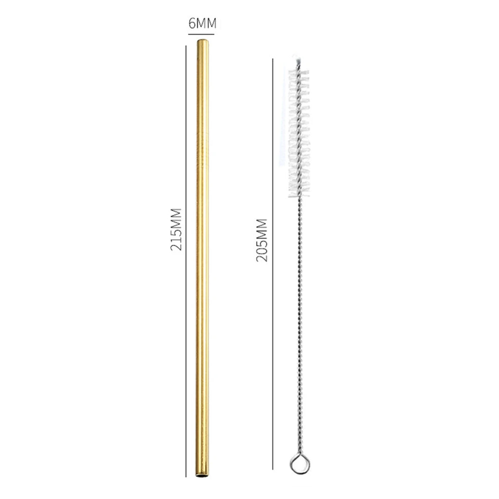 Stainless Steel Reusable Straws with Cleaning Brush