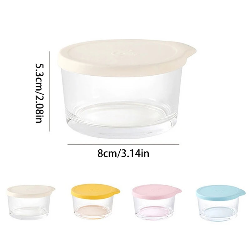 Round Glass Food Storage Containers, Set of 4