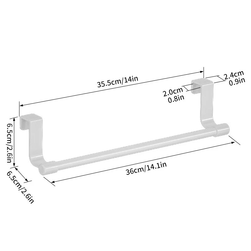 Over-Door Stainless Steel Towel Rack