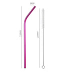 Stainless Steel Reusable Straws with Cleaning Brush