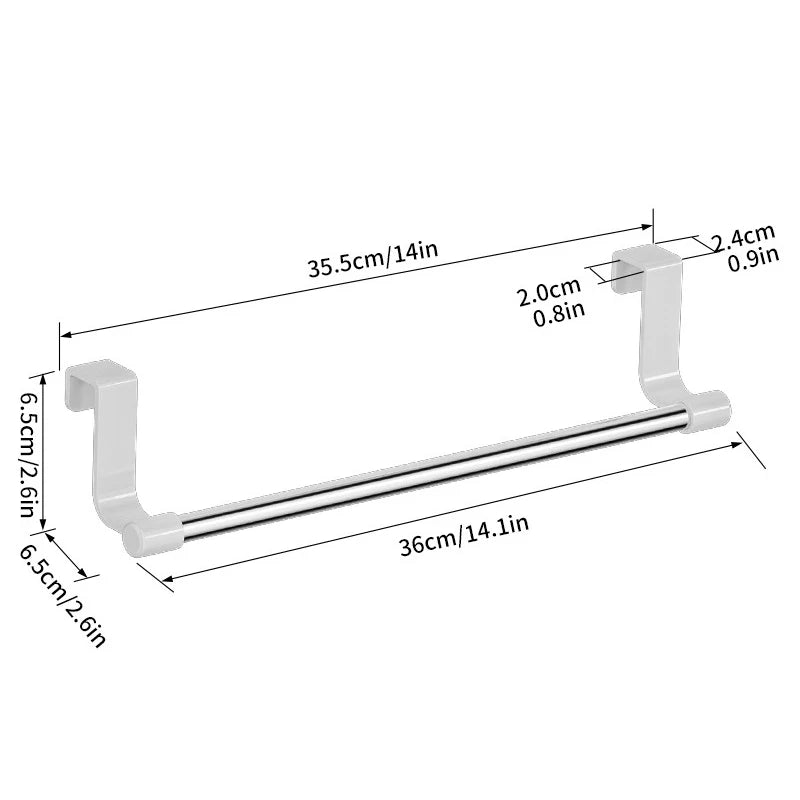 Over-Door Stainless Steel Towel Rack