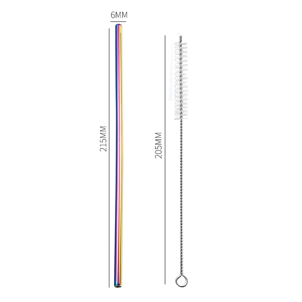 Stainless Steel Reusable Straws with Cleaning Brush