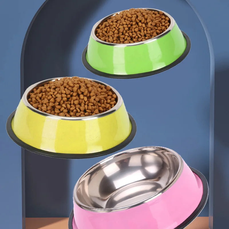 Stainless Steel Pet Feeding Bowl Set