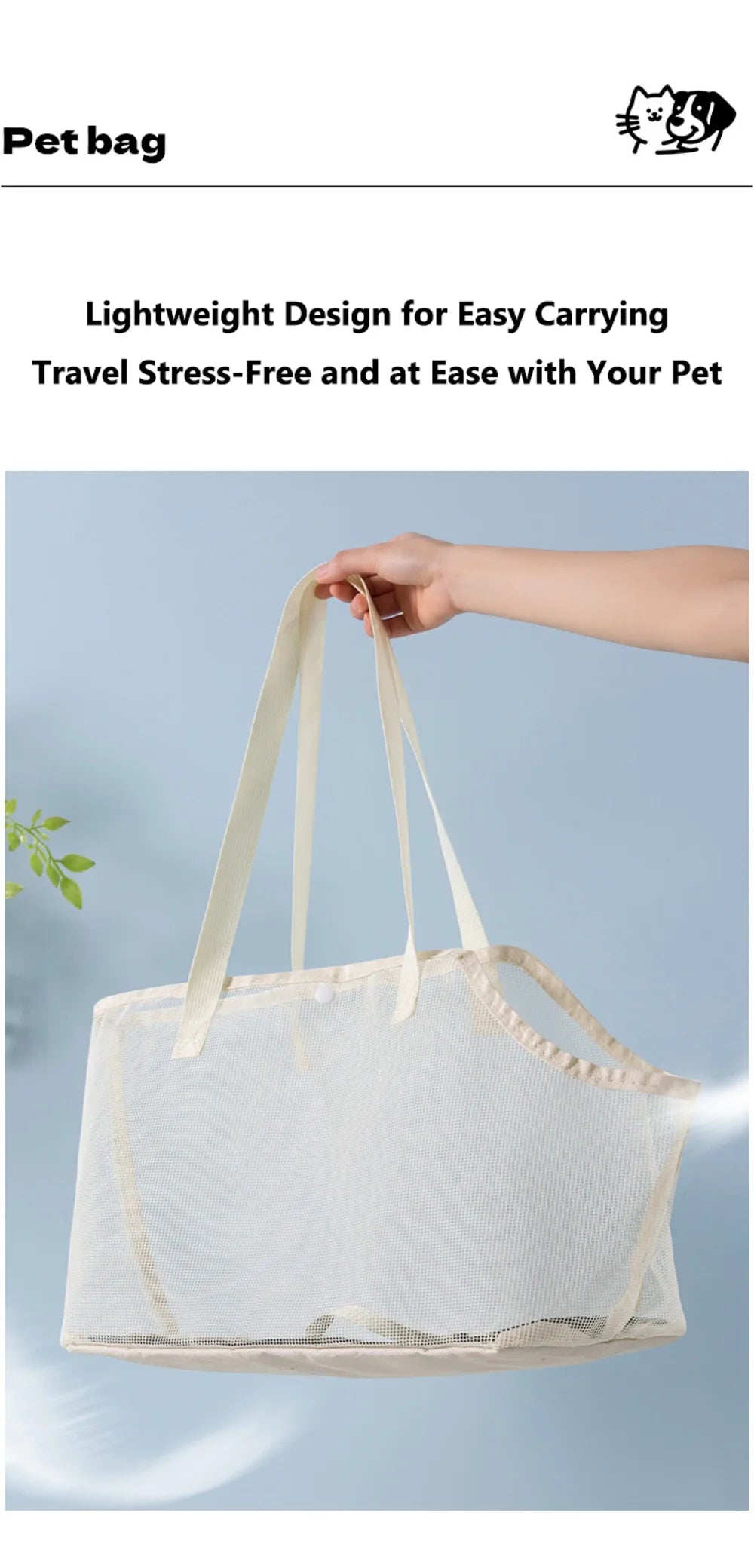 Collapsible Mesh Pet Carrier Bag