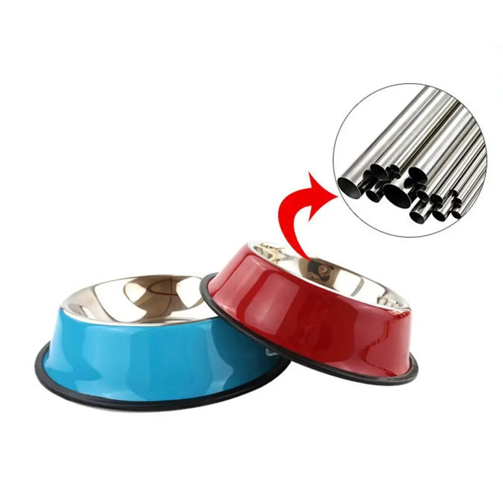 Stainless Steel Pet Feeding Bowl Set
