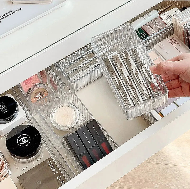 Clear Drawer Organizer Trays for Bathroom Vanity