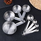 Stainless Steel Measuring Cups & Spoons Set