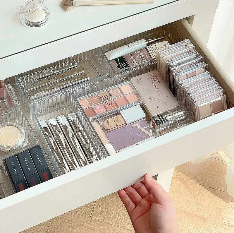 Clear Drawer Organizer Trays for Bathroom Vanity