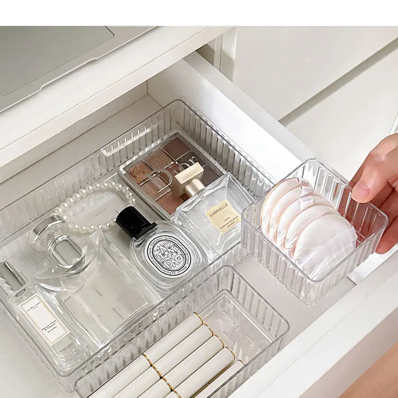 Clear Drawer Organizer Trays for Bathroom Vanity