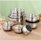 Nesting Prep Bowls with Lids, Stainless Steel Set