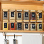 Glass Spice Jars with Bamboo Lids & Labels