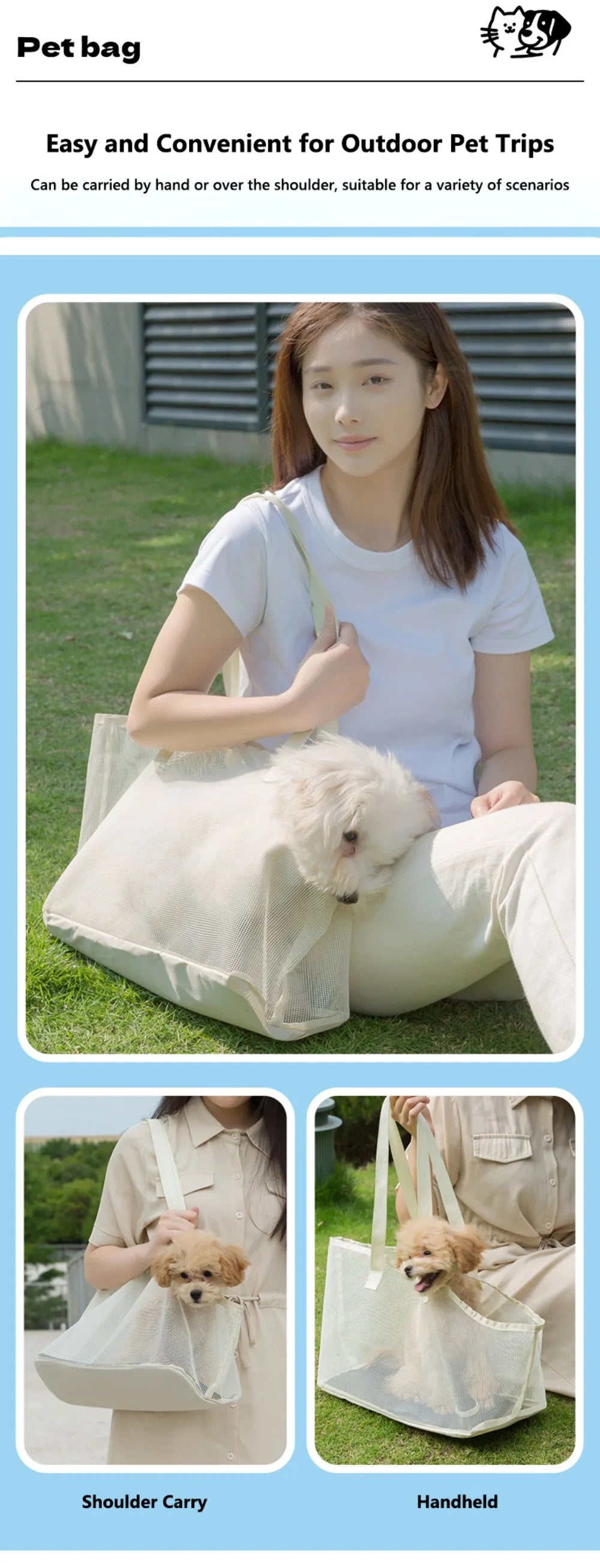 Collapsible Mesh Pet Carrier Bag