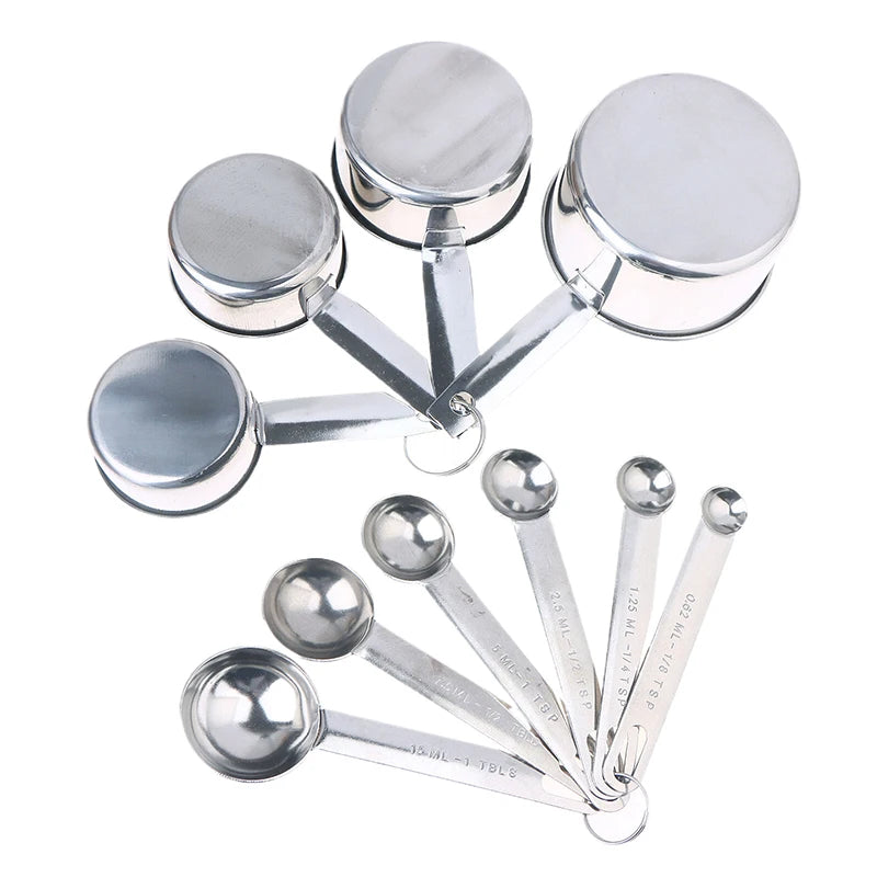 Stainless Steel Measuring Cups & Spoons Set