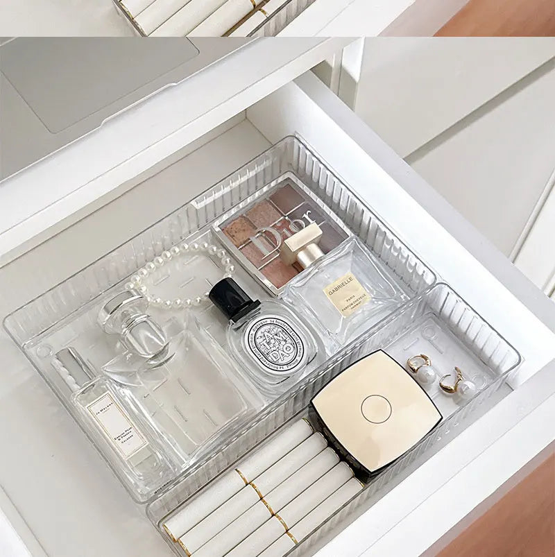 Clear Drawer Organizer Trays for Bathroom Vanity