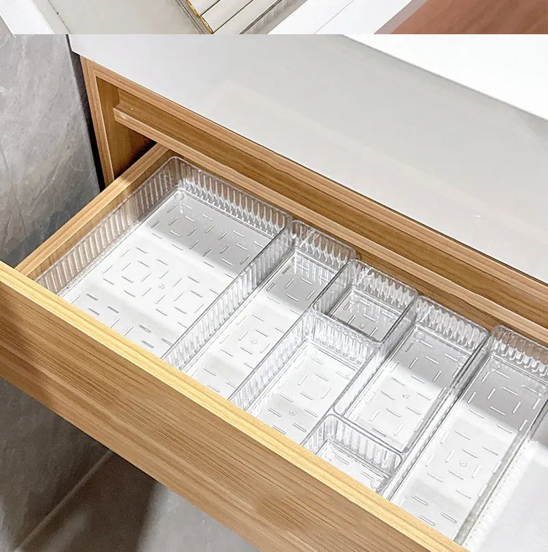 Clear Drawer Organizer Trays for Bathroom Vanity