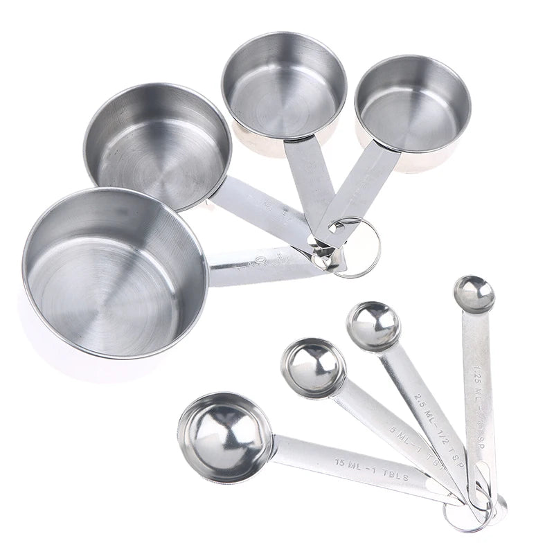 Stainless Steel Measuring Cups & Spoons Set