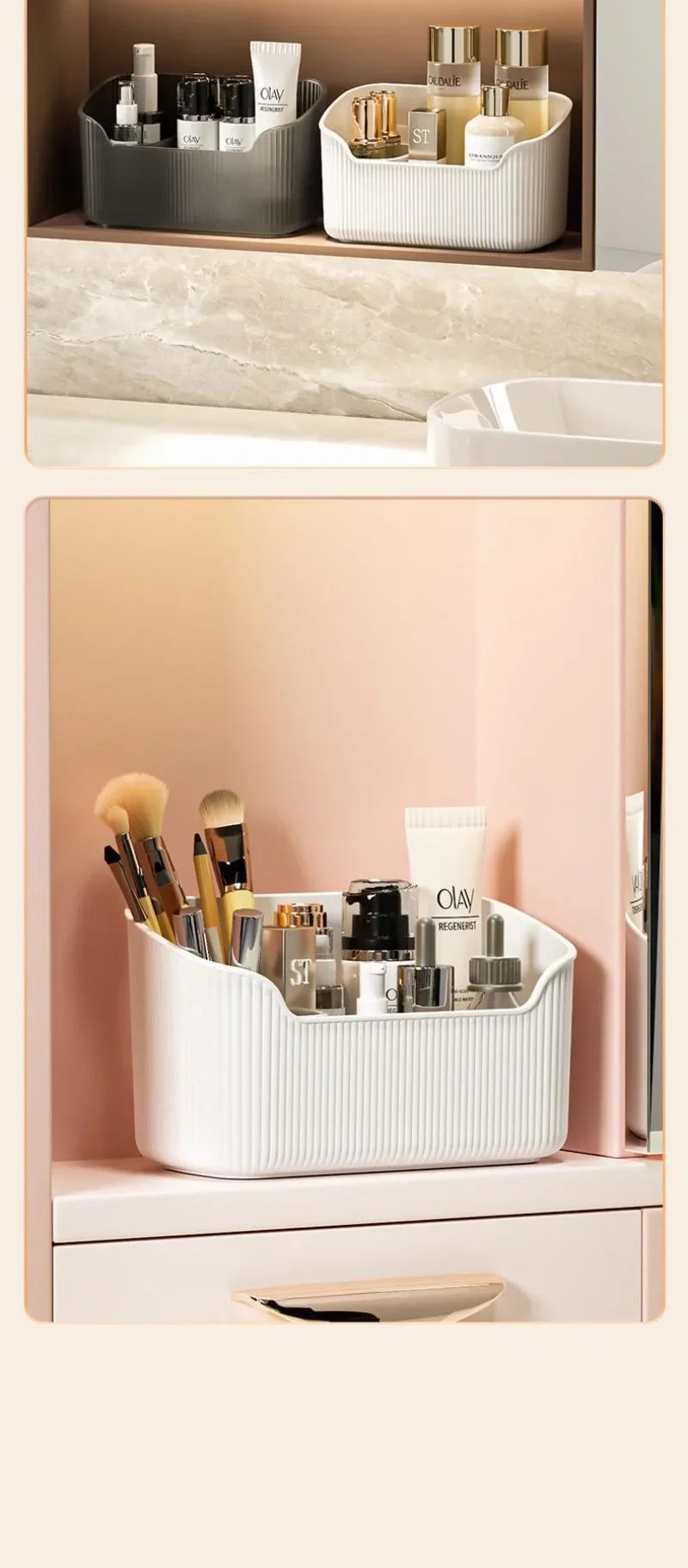 Mirrored Cabinet Makeup & Cosmetics Organizer