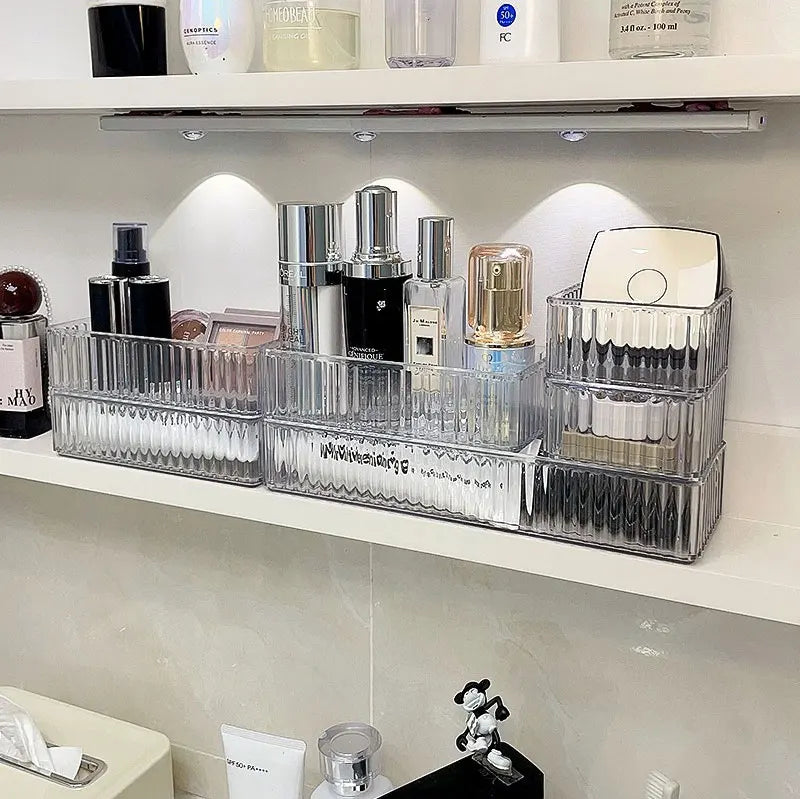 Clear Drawer Organizer Trays for Bathroom Vanity
