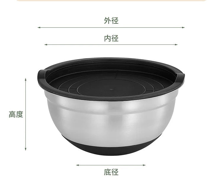 Nesting Prep Bowls with Lids, Stainless Steel Set