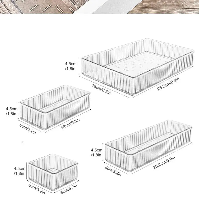Clear Drawer Organizer Trays for Bathroom Vanity
