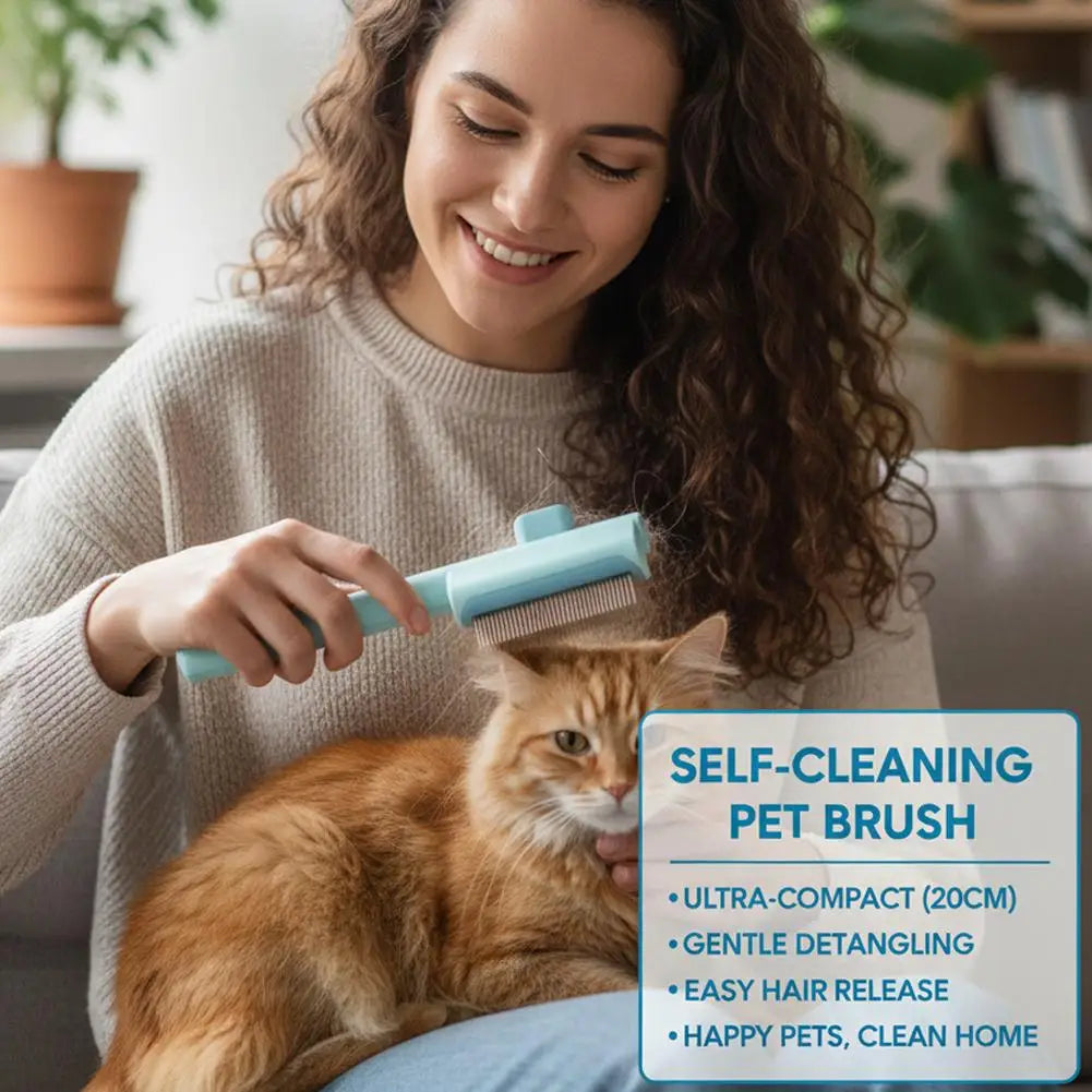 Self-Cleaning Deshedding Pet Grooming Brush
