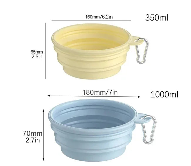 Collapsible Travel Pet Bowl for Dogs & Cats