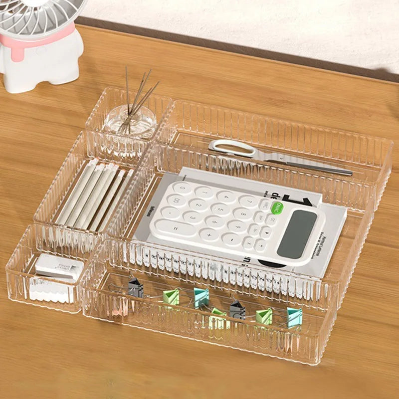 Clear Drawer Organizer Trays for Bathroom Vanity