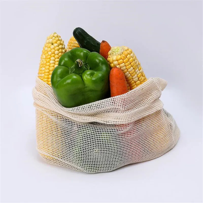 Reusable Cotton Mesh Produce Bags