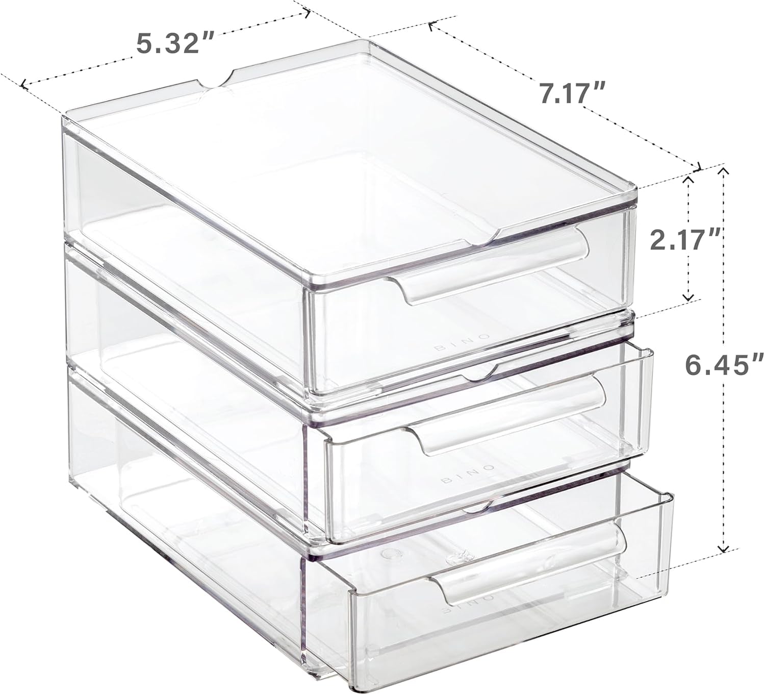 Modular Stackable Storage Drawers, 3-Pack
