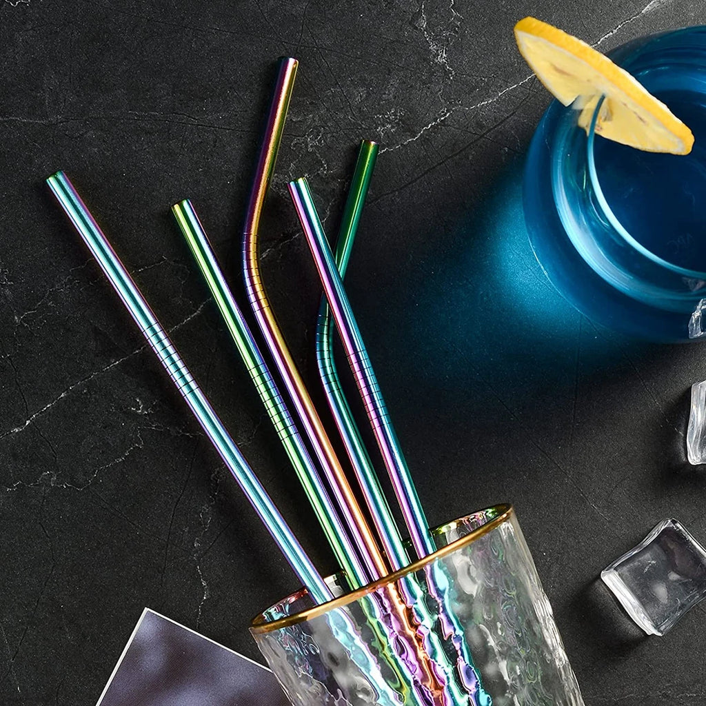 Stainless Steel Reusable Straws with Cleaning Brush