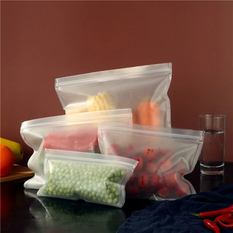 Reusable Silicone Food Storage Bags, Leakproof