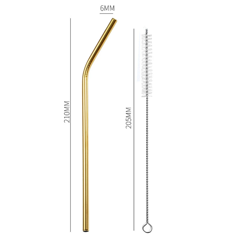Stainless Steel Reusable Straws with Cleaning Brush