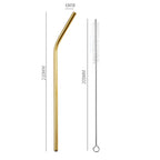 Stainless Steel Reusable Straws with Cleaning Brush