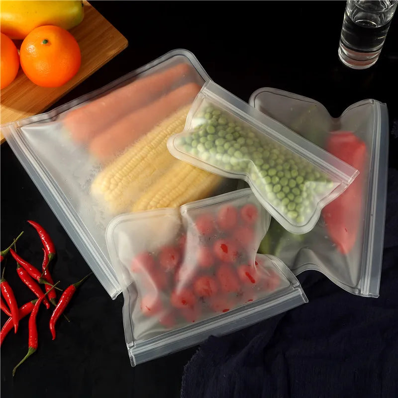 Reusable Silicone Food Storage Bags, Leakproof