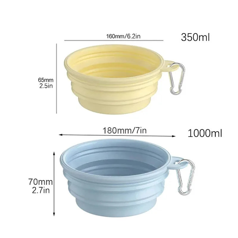 Collapsible Travel Pet Bowl for Dogs & Cats