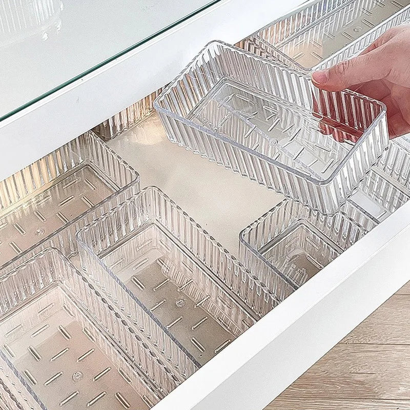 Clear Drawer Organizer Trays for Bathroom Vanity