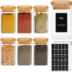 Glass Spice Jars with Bamboo Lids & Labels