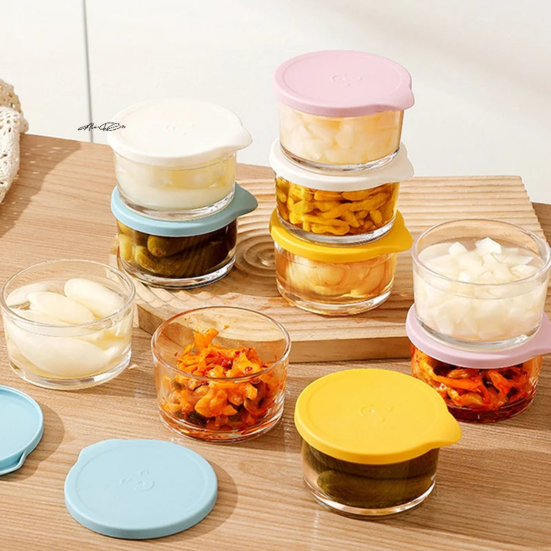 Round Glass Food Storage Containers, Set of 4