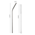 Stainless Steel Reusable Straws with Cleaning Brush