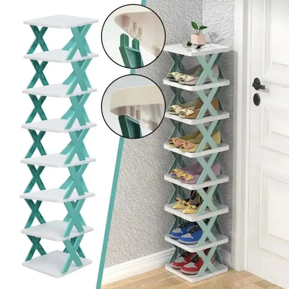 Space-Saving Stackable Shoe Rack
