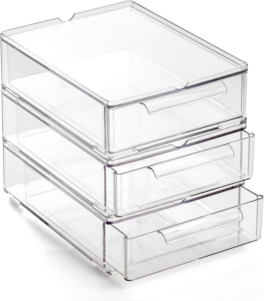 Modular Stackable Storage Drawers, 3-Pack