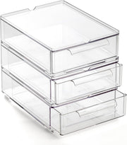 Modular Stackable Storage Drawers, 3-Pack