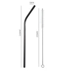 Stainless Steel Reusable Straws with Cleaning Brush