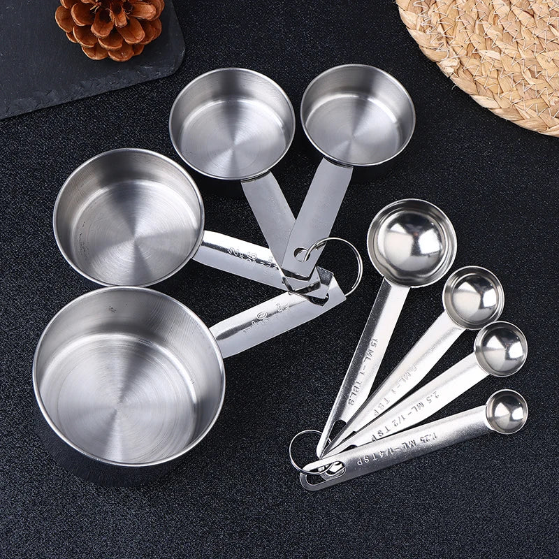Stainless Steel Measuring Cups & Spoons Set