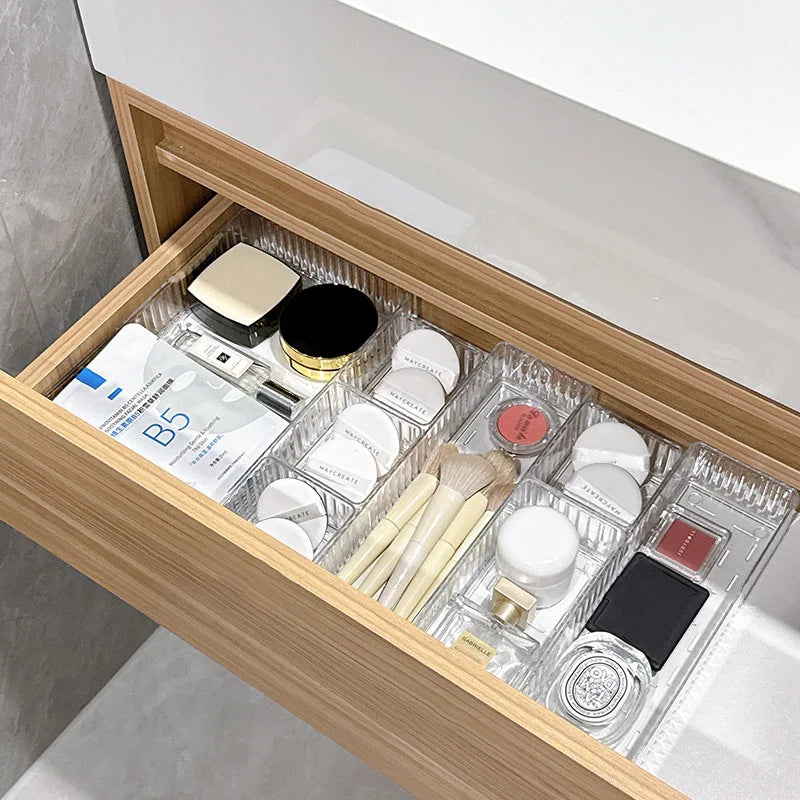 Clear Drawer Organizer Trays for Bathroom Vanity