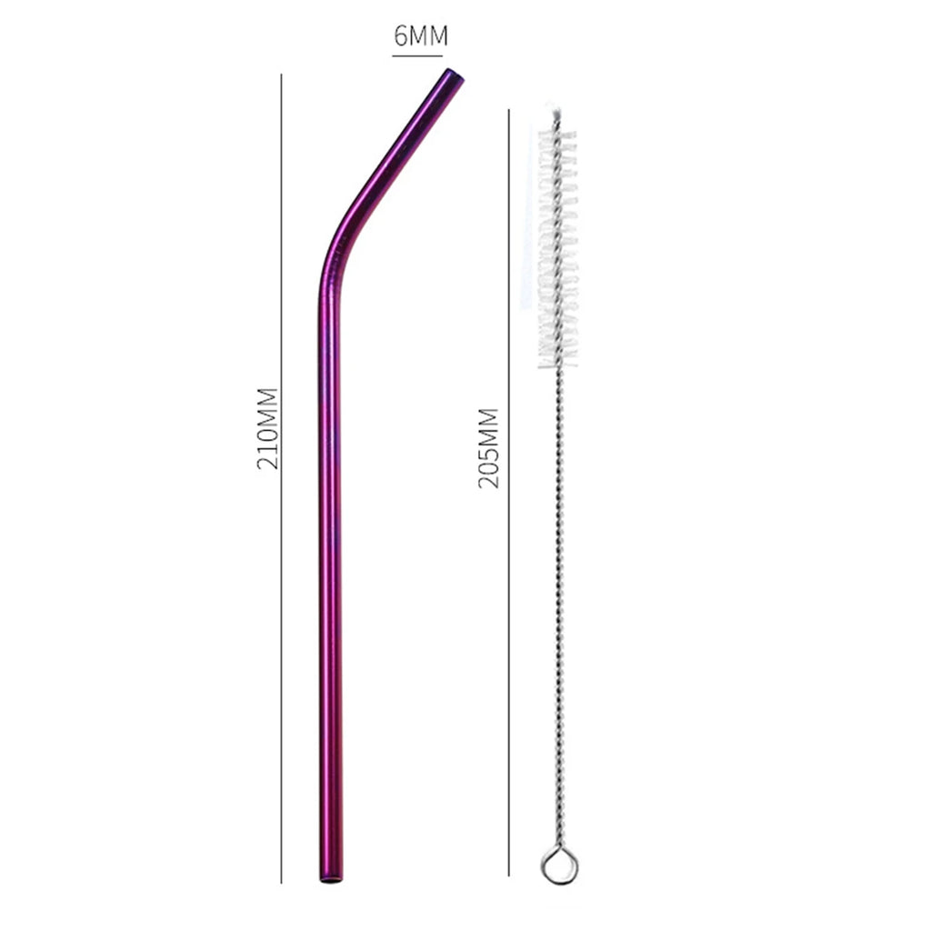 Stainless Steel Reusable Straws with Cleaning Brush